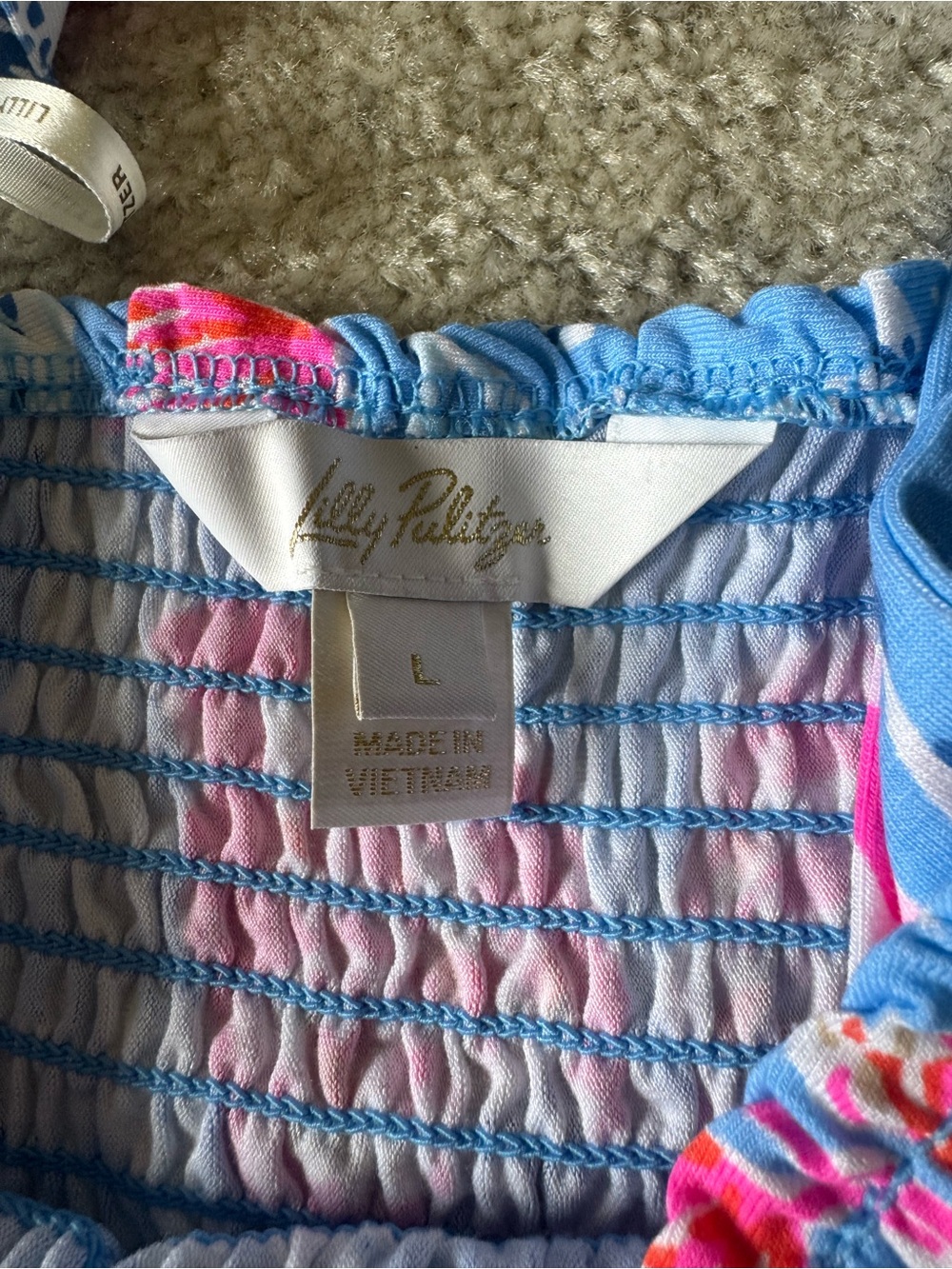 Lilly Pulitzer Blue Floral Maxi Dress with Pink Accents - Picture 4 of 9